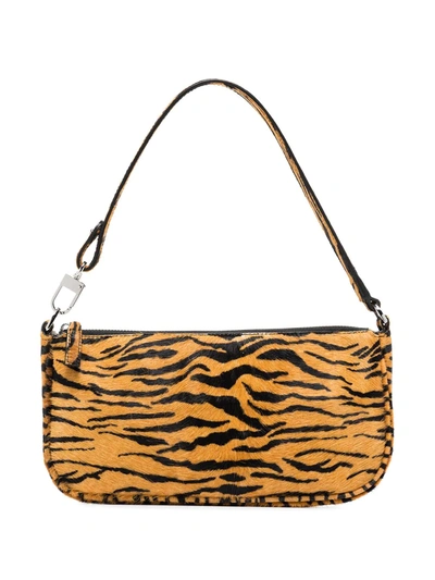 Shop By Far Rachel Tiger Pattern Shoulder Bag In Brown