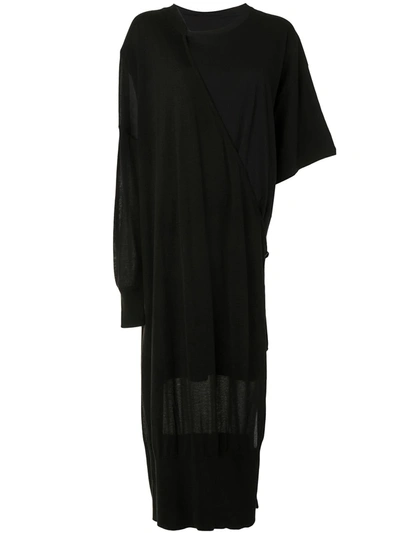 Shop Y's Asymmetric Design Dress In Black