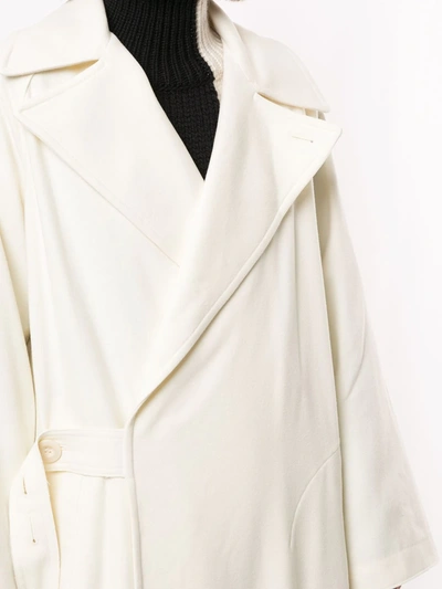 Shop Y's Wrap Around Long-length Coat In White