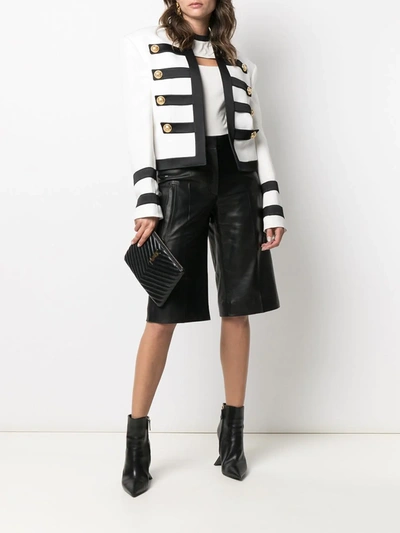 Shop Balmain Military Jacket In White