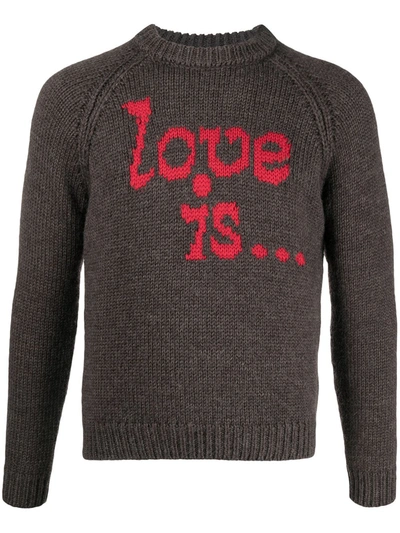 Dsquared2 Brown Love Is... Man Knit Sweater In Brown