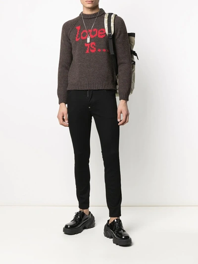 Dsquared2 Brown Love Is... Man Knit Sweater In Brown
