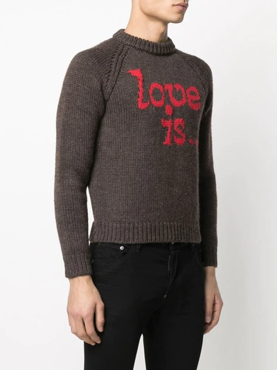 Dsquared2 Brown Love Is... Man Knit Sweater In Brown