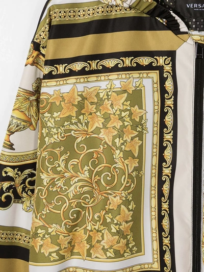 Shop Young Versace Barocco-print Hooded Jacket In Yellow