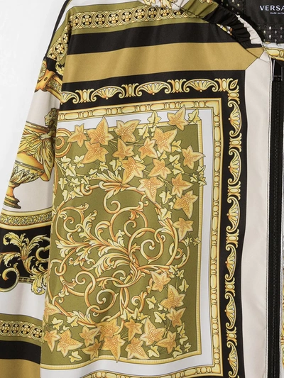 Young Versace Teen Barocco-print Hooded Jacket In Yellow