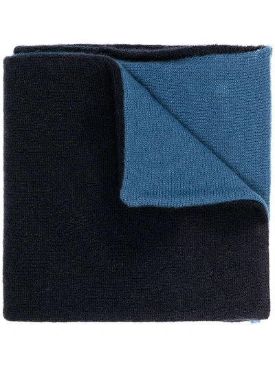Shop N•peal Two-tone Cashmere Scarf In Blue