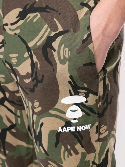 Shop Aape By A Bathing Ape Camouflage-print Tapered Track Pants In Green