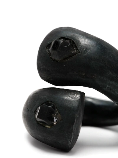 Shop Parts Of Four Big Twisted Druid Ring In Black