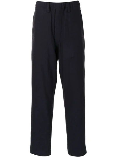 Shop Issey Miyake Slip-on Straight Trousers In Blue