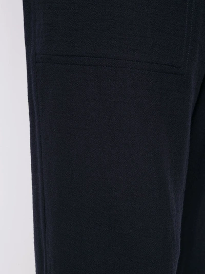 Shop Issey Miyake Slip-on Straight Trousers In Blue