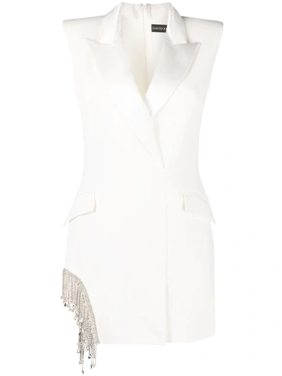 Shop David Koma Fitted Blazer Dress In White
