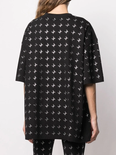 Shop David Koma Sequin Accented T-shirt In Black