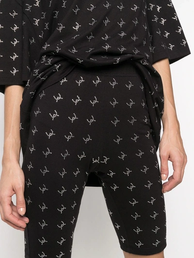 Shop David Koma Knit Sequin Shorts In Black