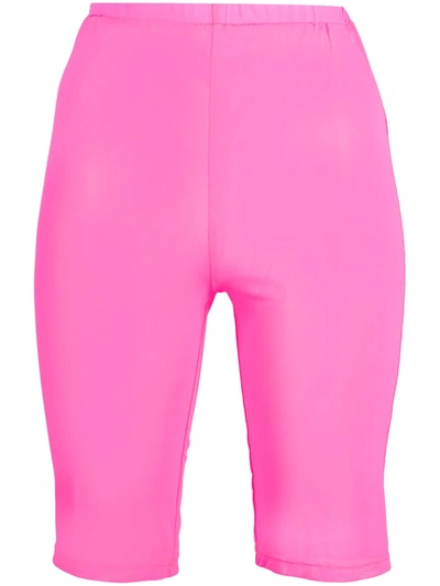 Shop David Koma High-rise Cycling Shorts In Pink