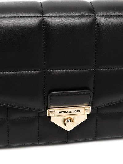 Shop Michael Michael Kors Large Soho Quilted Shoulder Bag In Black