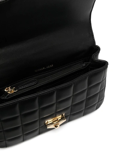 Shop Michael Michael Kors Large Soho Quilted Shoulder Bag In Black