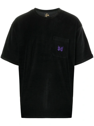 Shop Needles Embroidered Logo T-shirt In Black