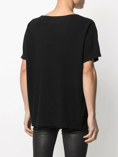 Shop Greg Lauren Round Neck Short-sleeve T-shirt In Black