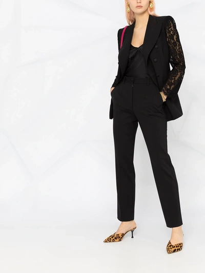 Dolce & Gabbana High-waisted Tailored Trousers In Black