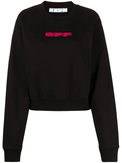 Shop Off-white Flocked Logo Sweatshirt In Black