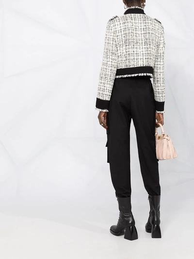 Shop Dolce & Gabbana Cropped Tweed Jacket In White