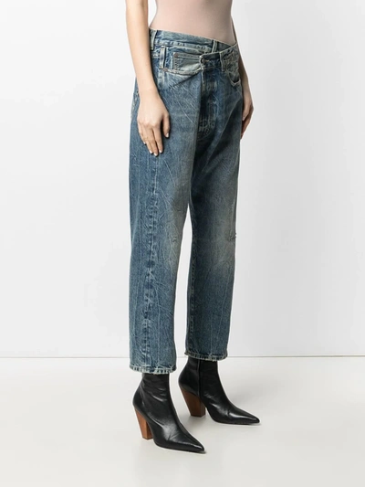 R13 High Waisted Cropped Jeans In Blue