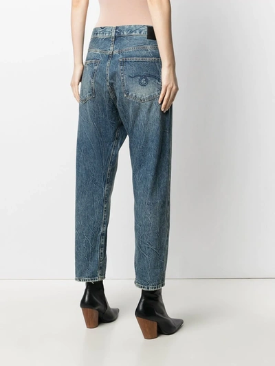 R13 High Waisted Cropped Jeans In Blue