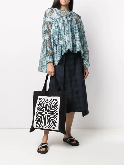 10 Corso Como Abstract Print Tote Bag In Black