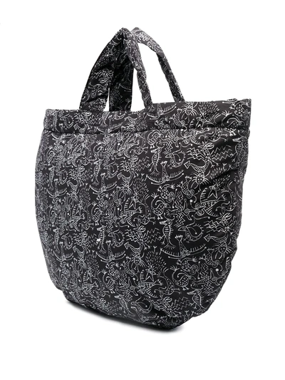 10 Corso Como Printed Tote Bag In Black