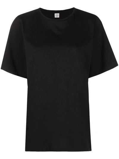 Totême Toteme Women's Black Logo-embroidered Organic Cotton T-shirt In Black