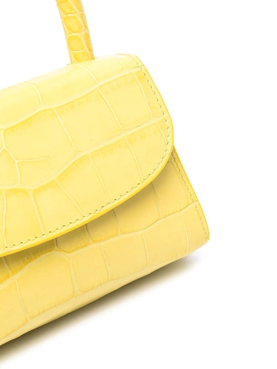 Shop By Far Mini Croco-embossed Tote In Yellow
