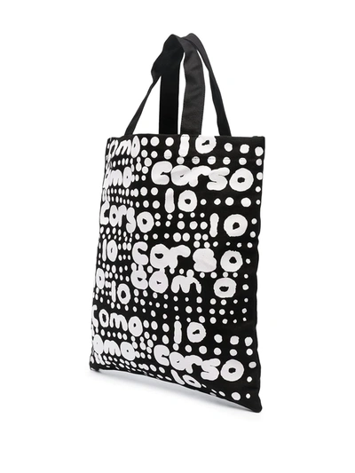 10 Corso Como Logo Polka-dot Print Tote Bag In Black