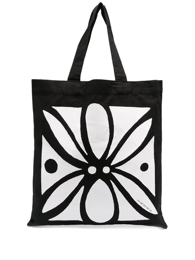 10 Corso Como Abstract Floral Print Tote Bag In Black