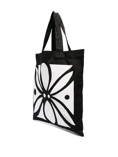 10 Corso Como Abstract Floral Print Tote Bag In Black