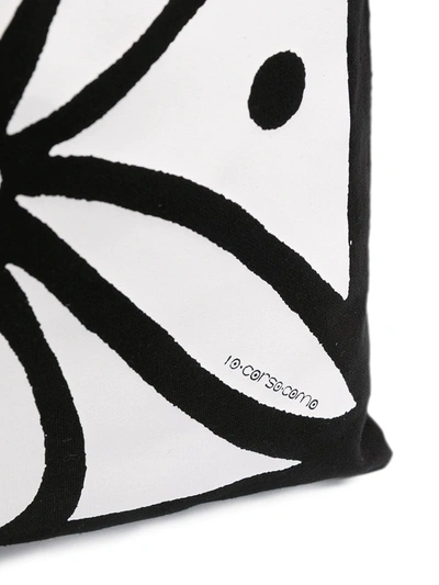 10 Corso Como Abstract Floral Print Tote Bag In Black