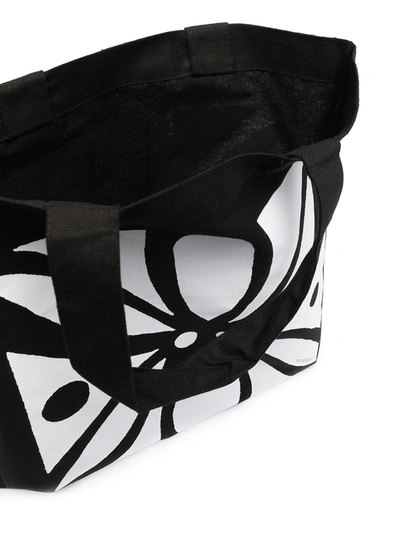 10 Corso Como Abstract Floral Print Tote Bag In Black
