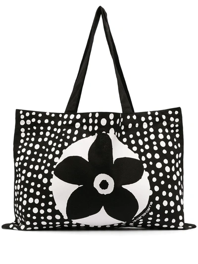 10 Corso Como Floral-print Tote Bag In Black