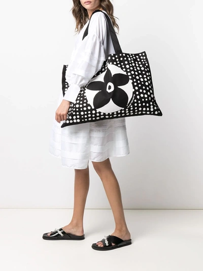 10 Corso Como Floral-print Tote Bag In Black