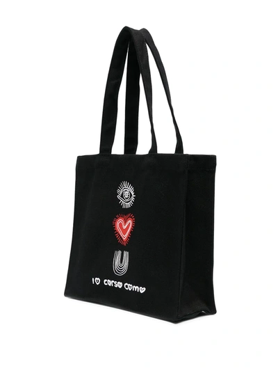 10 Corso Como I Love You Print Tote Bag In Black