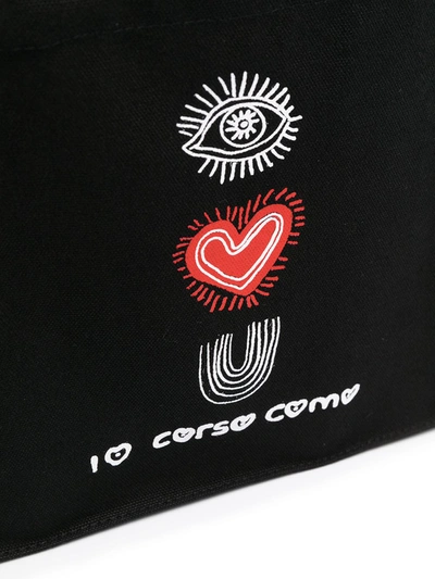 10 Corso Como I Love You Print Tote Bag In Black
