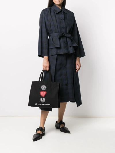 10 Corso Como I Love You Print Tote Bag In Black