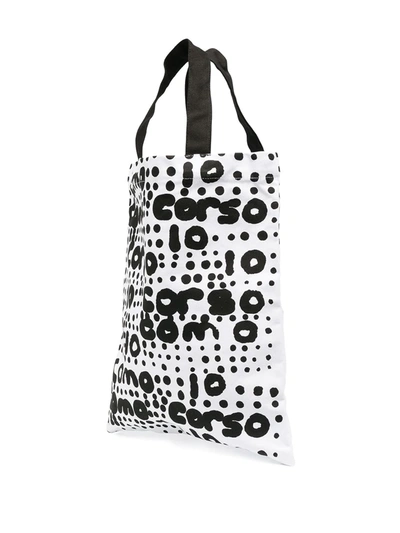 10 Corso Como Logo Printed Tote Bag In White