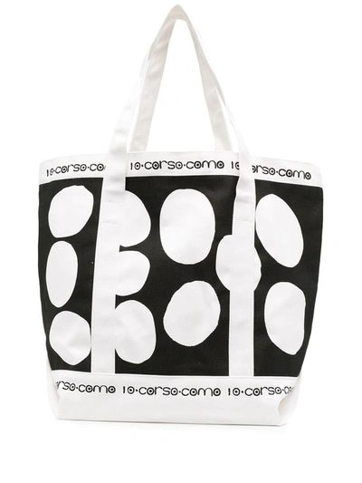 10 Corso Como Printed Tote Bag In White