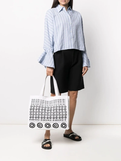 10 Corso Como Abstract Spiral Print Tote Bag In White