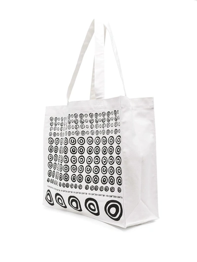 10 Corso Como Abstract Spiral Print Tote Bag In White