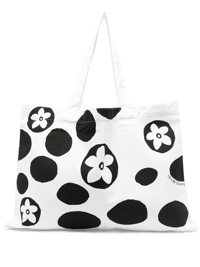 10 Corso Como Floral Polka-dot Print Tote Bag In White