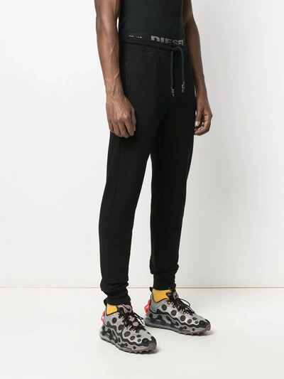 Shop Diesel Umlb-peter Double Waistband Track Pants In Black