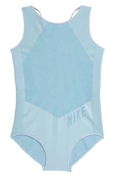 Shop Nike Kids' Dri-fit Bodysuit In Cerulean/ Lt Armory Blue