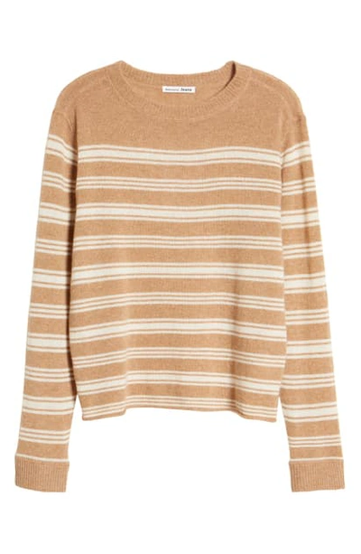 Shop Reformation Cashmere Sweater In Camel Stripe
