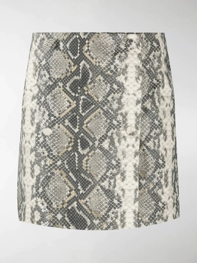 Shop Rotate Birger Christensen Snake Print Skirt In Silver